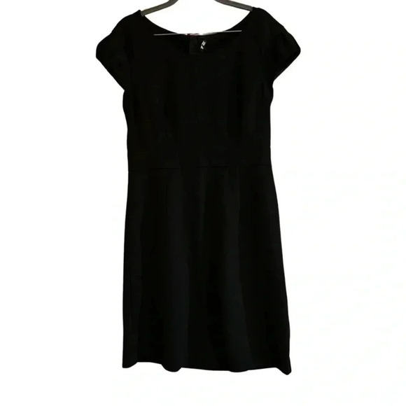 Theory Black Cap Sleeve Sheath Dress Size 12 - Picture 3 of 10